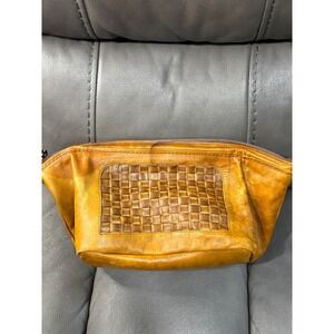 Tex Tan Handcrafted Leather Toiletry Bag Tan Woven Basketweave Dopp Kit 9322T